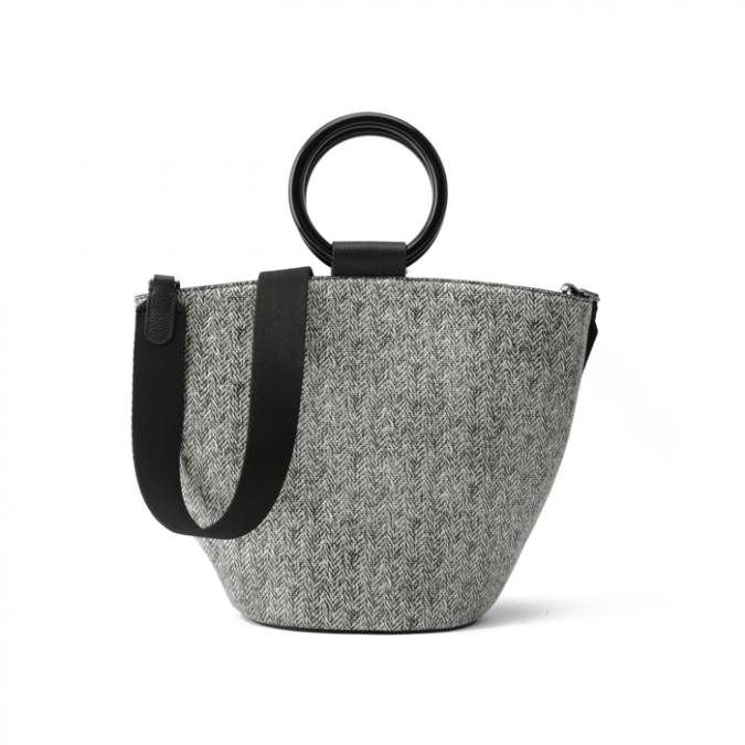 Grey Genuine Leather Tote Bags