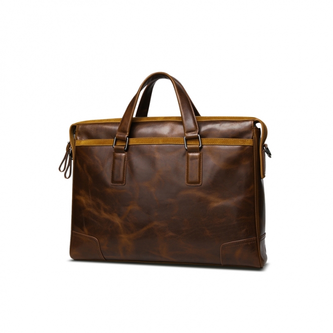 sacs d'ordinateur portable en cuir véritable de gros nouveau design brun hommes 