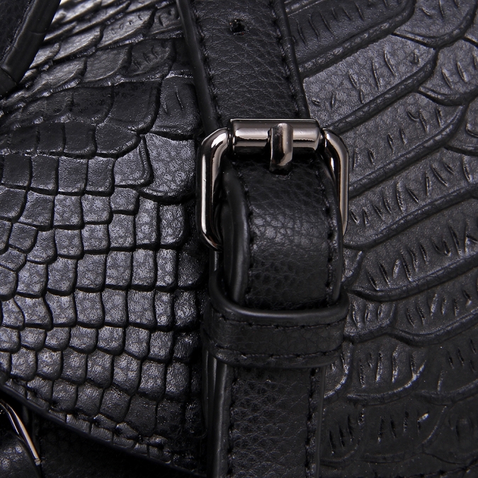 sac à bandoulière en cuir gaufré serpent personnalisé avec serrure en métal 