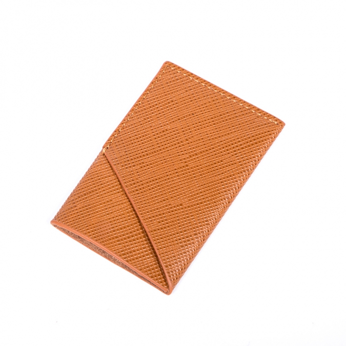 porte-cartes en cuir saffiano simple personnalisé 