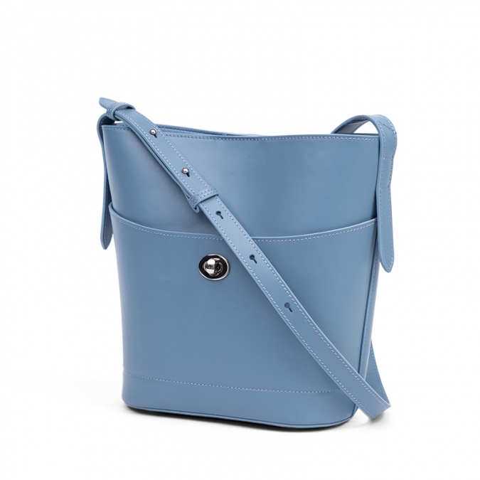Ensemble de sac à main en cuir véritable de couleur bleu clair de créateur de mode 2020 avec la pochette intérieure 