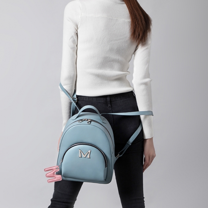 sac à dos en cuir bleu gris pour femme gionar design 